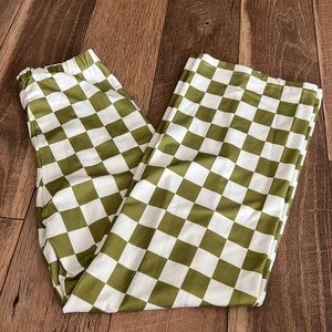 Princess Polly checkered print green pants